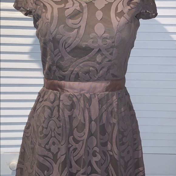 Soiéblu Mocha Burnout Damask Fit & Flare Dress - Picture 5 of 10